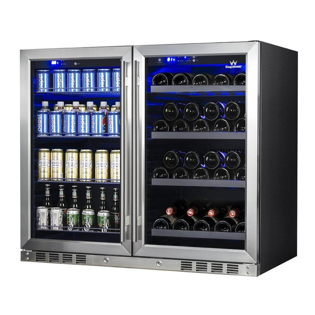 39" Under Counter Wine And Beer Fridge Combo - KingsBottle KBU28LRX - Premier Home Living