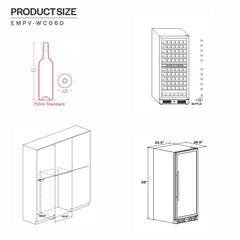 Empava 24" Wine Cooler 55" Tall Wine Refrigerator - Empv-WC05S