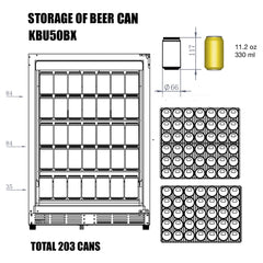 48" Glass Door Wine And Beverage Fridge Center Built In KingsBottle KBU50BW3-FG - Premier Home Living